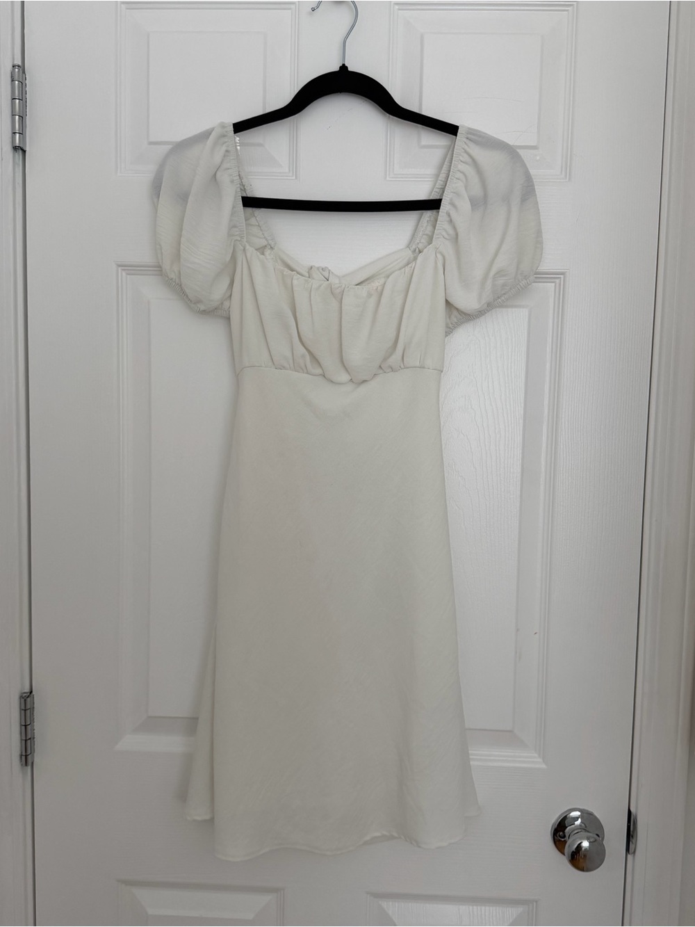 Altar'd State Cream Puff-Sleeve Mini Dress